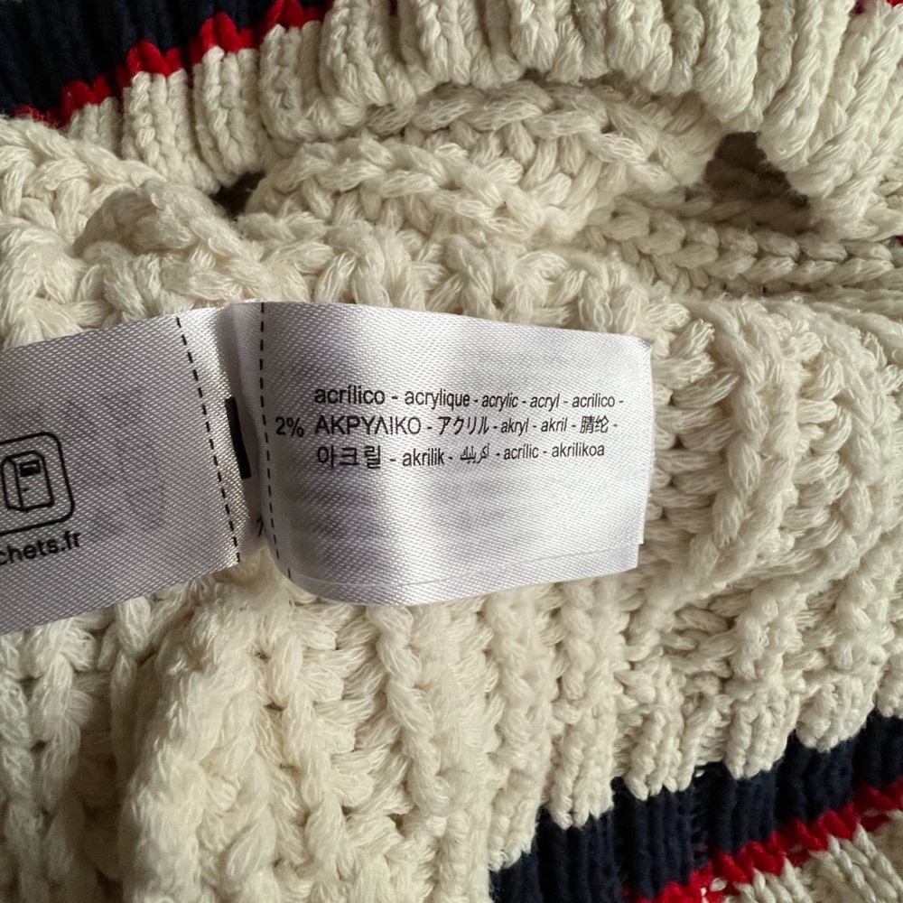 🔥 FINAL SALE $35 Zara Varsity Collegiate Chunky Loop Knit Cream Cardigan Sweater - Picture 11 of 15